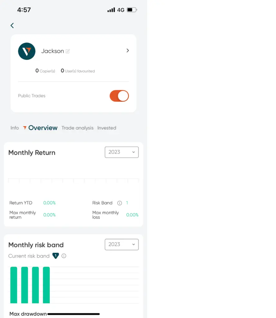 copy trade profile